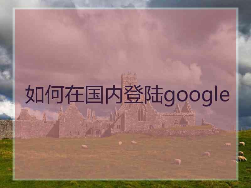 如何在国内登陆google