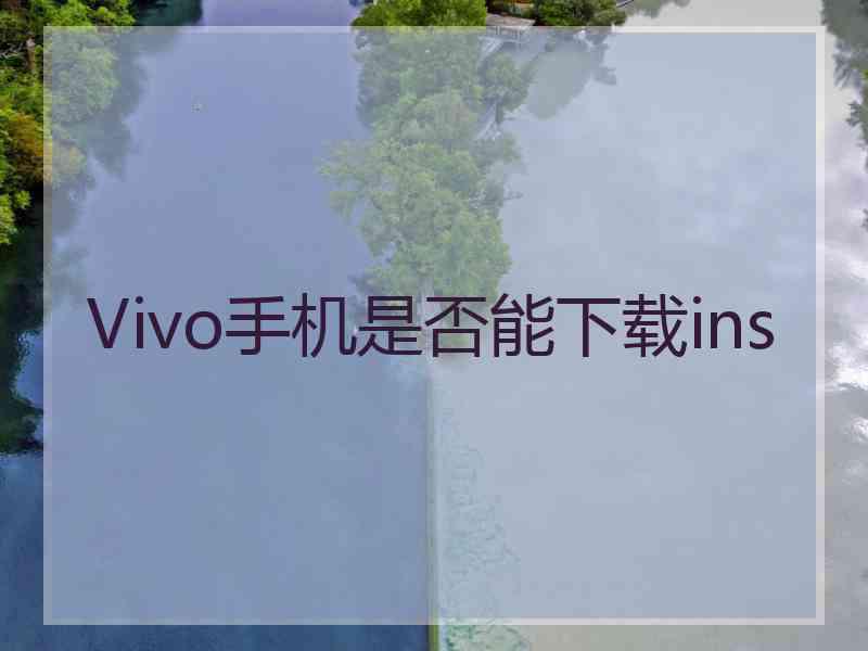 Vivo手机是否能下载ins