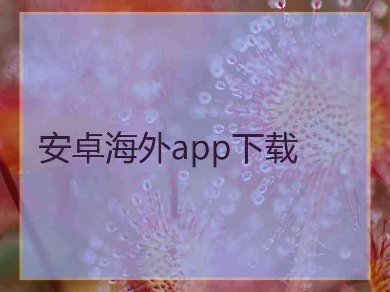 安卓海外app下载