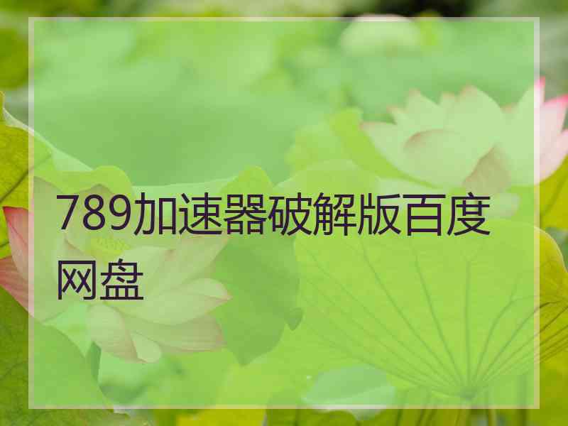 789加速器破解版百度网盘