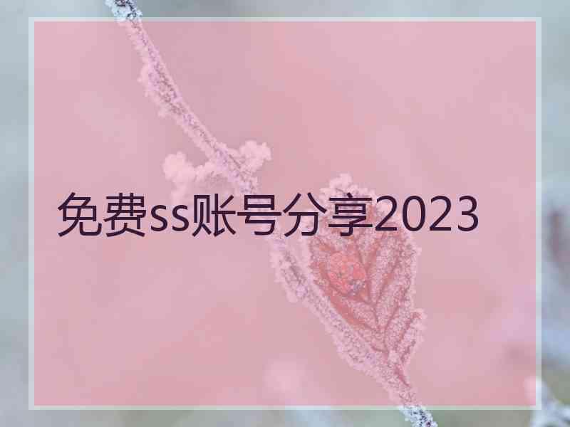 免费ss账号分享2023