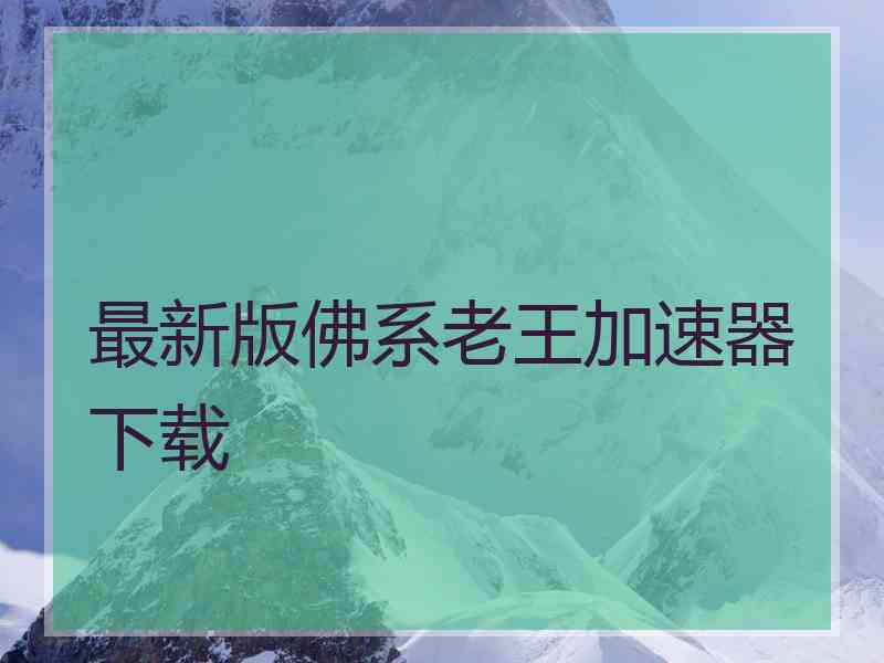 最新版佛系老王加速器下载