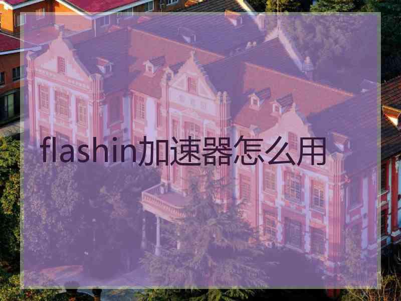 flashin加速器怎么用