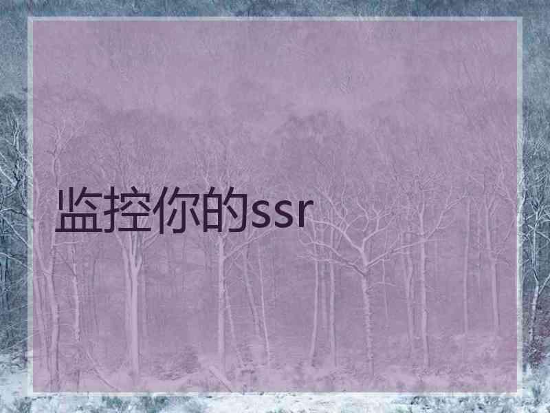 监控你的ssr