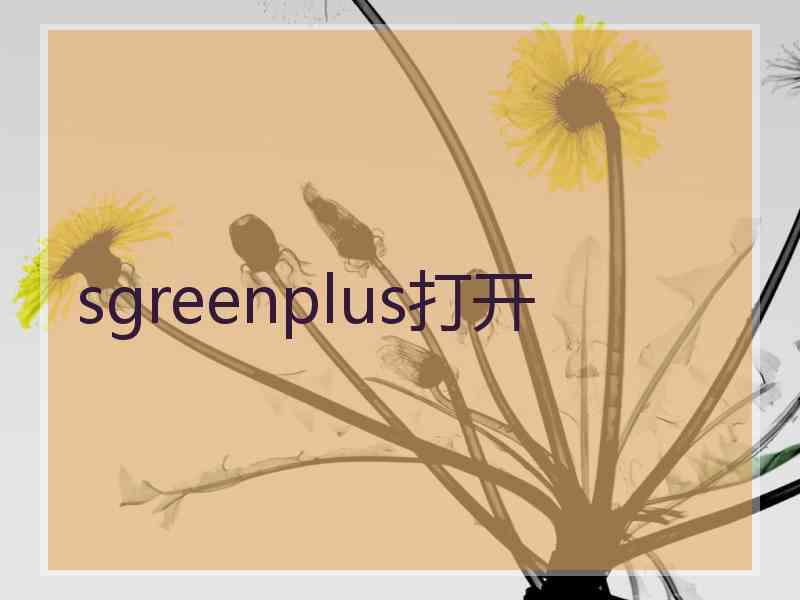 sgreenplus打开