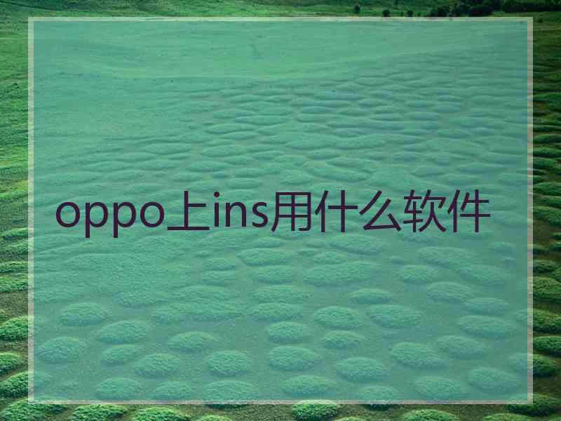 oppo上ins用什么软件