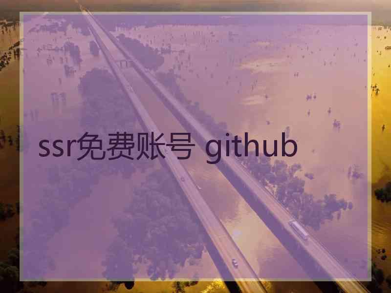 ssr免费账号 github